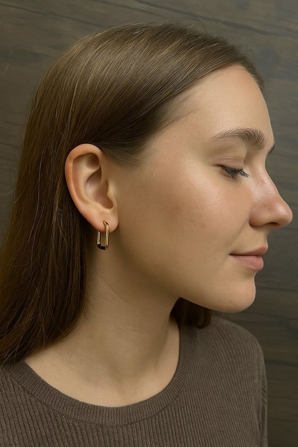 Modern Gold Stainless Steel Earrings - EA-29