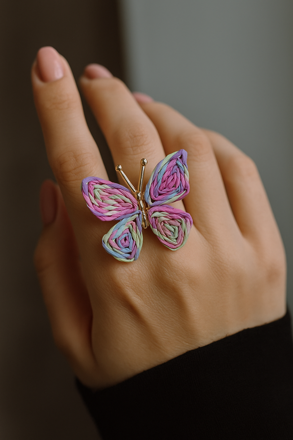 Colorful Butterfly Statement Ring - RI-22