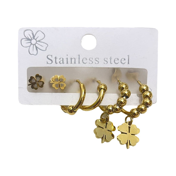 Earring Set – 3-Pair Stainless Steel Elegance EA-13