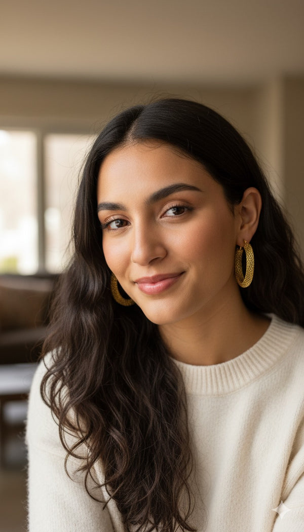 Textured Elegance Hoops – EA-31