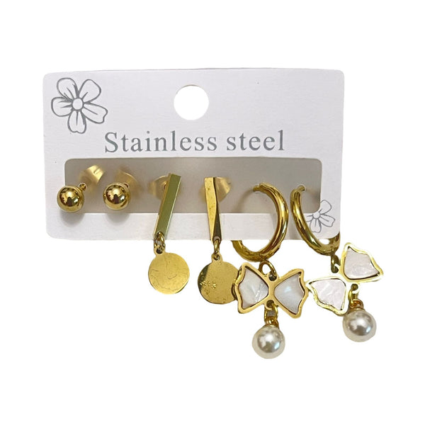 Earring Set – 3-Pair Stainless Steel Elegance EA-10