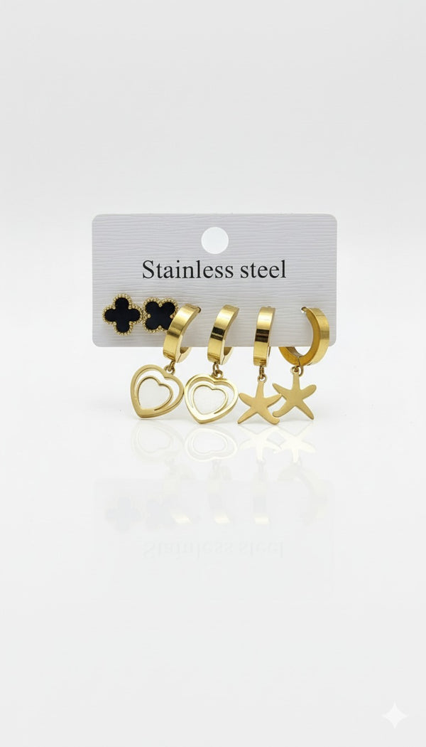 Golden Charm Earrings Set – EA-27