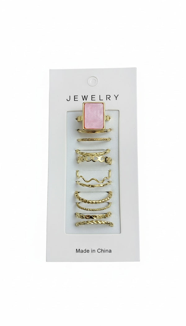 Elegant Gold Ring Set – 11 Pieces - RN-11