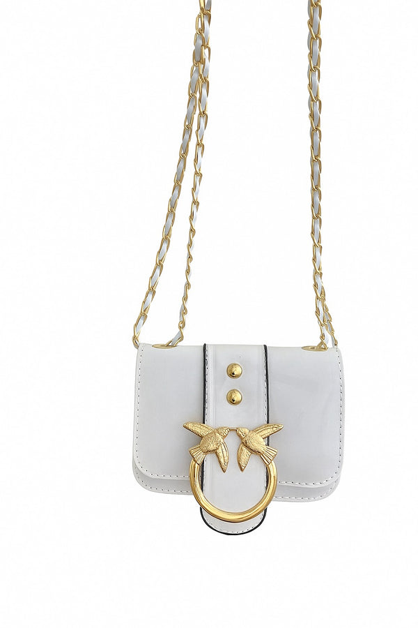 Chic Crossbody Bag with Gold Bird Detail – BA-21
