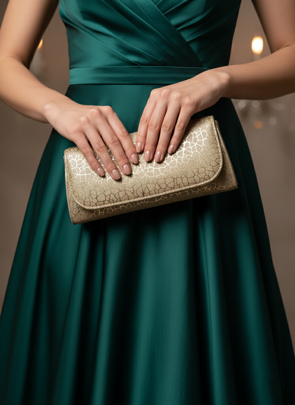 Shiny evening bag with a distinctive pattern VS-47