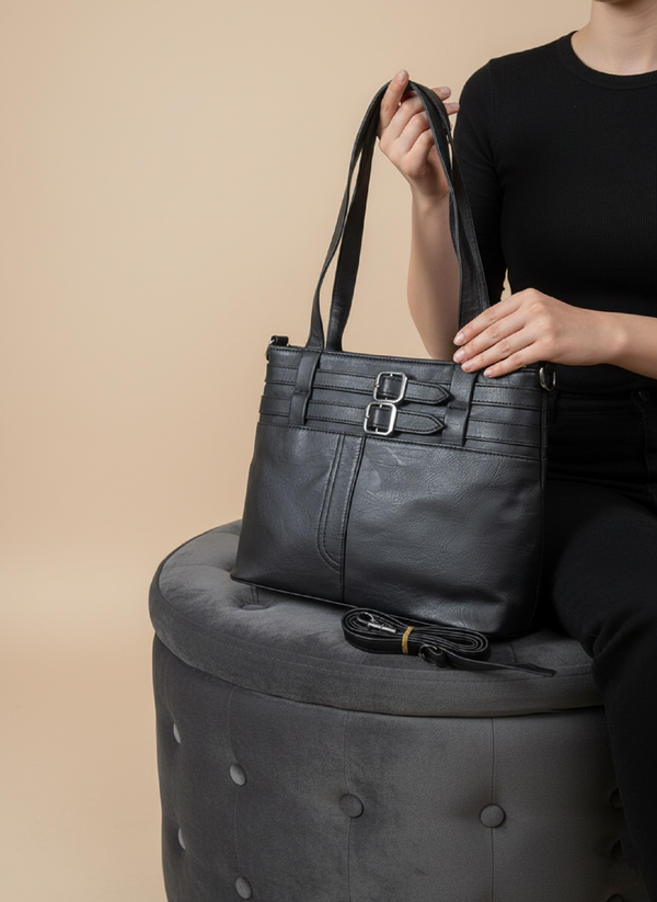 Bag with Decorative double front buckles BA-25
