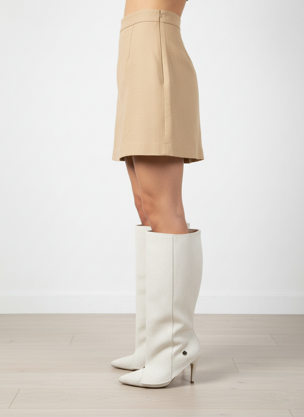 Convertible High-Heel Fabric Boots R-777