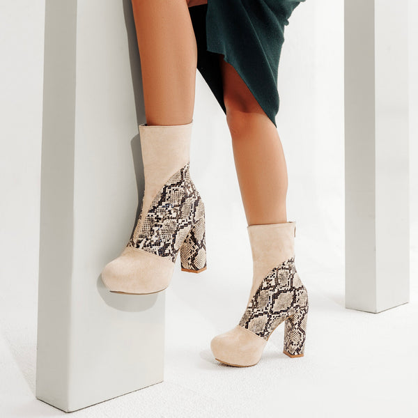 HALF BOOT SUEDE HIGH HEELS B-35