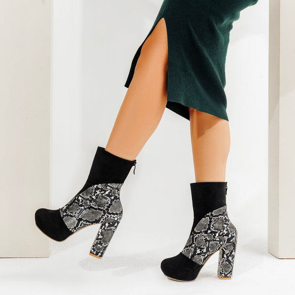 HALF BOOT SUEDE HIGH HEELS B-35