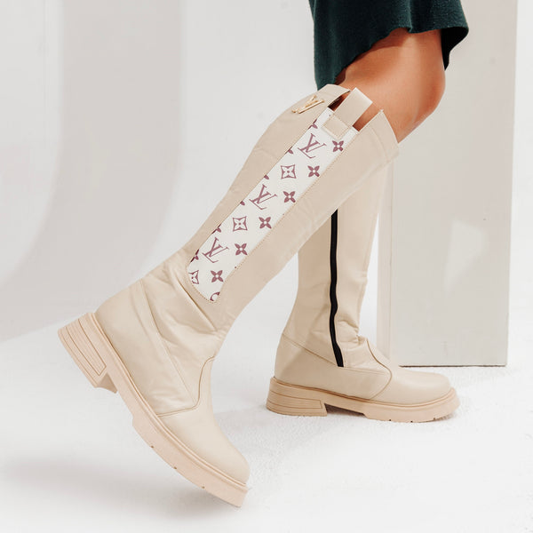 LONG BOOT FLATS LEATHER BLV-34