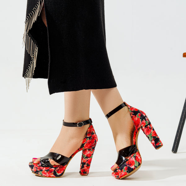 Multicolored Heel Sandal - R-107