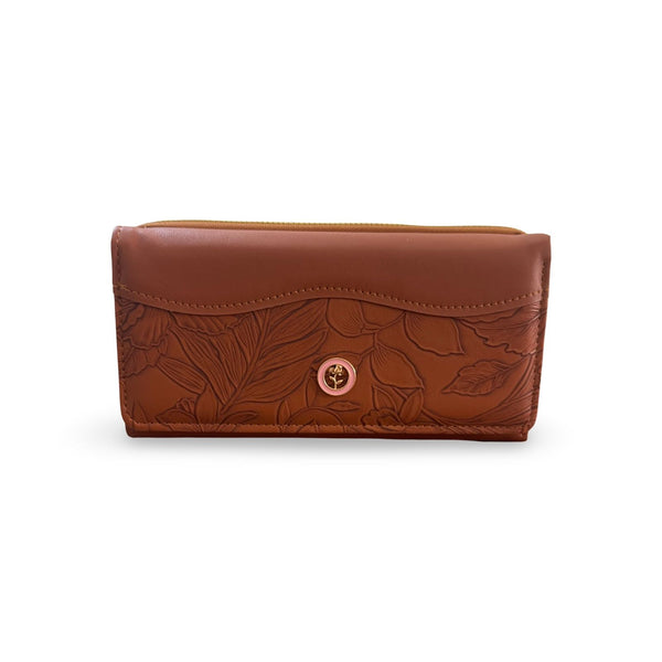 Flora Embossed Leather Wallet–WAL-5