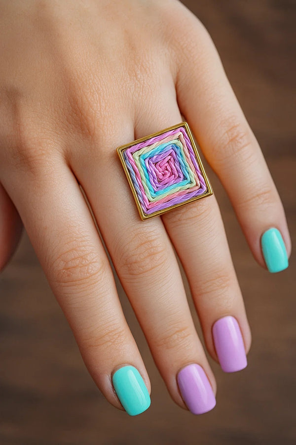 Geometric Woven Ring Stainless Steel Pure RI-20