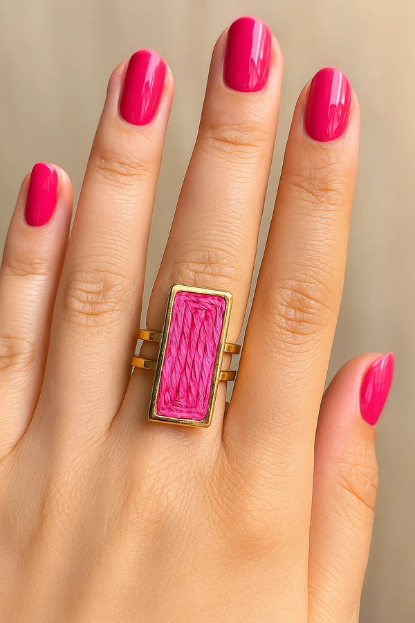 Woven Statement Ring Stainless Steel Pure RI-21