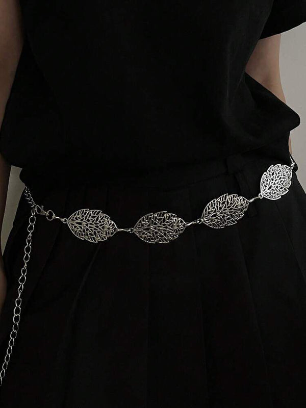 Elegant Leaf Metal Belt U-17