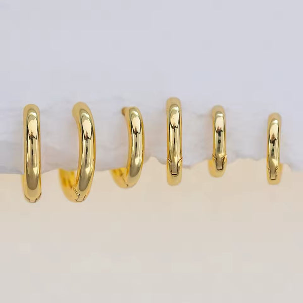 Mini Gold Stainless Steel Hoop Earring Set - EA-20