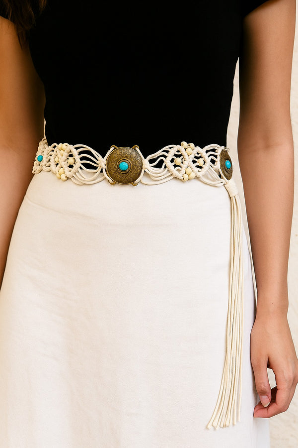 Boho Charm Macramé Belt - U-24