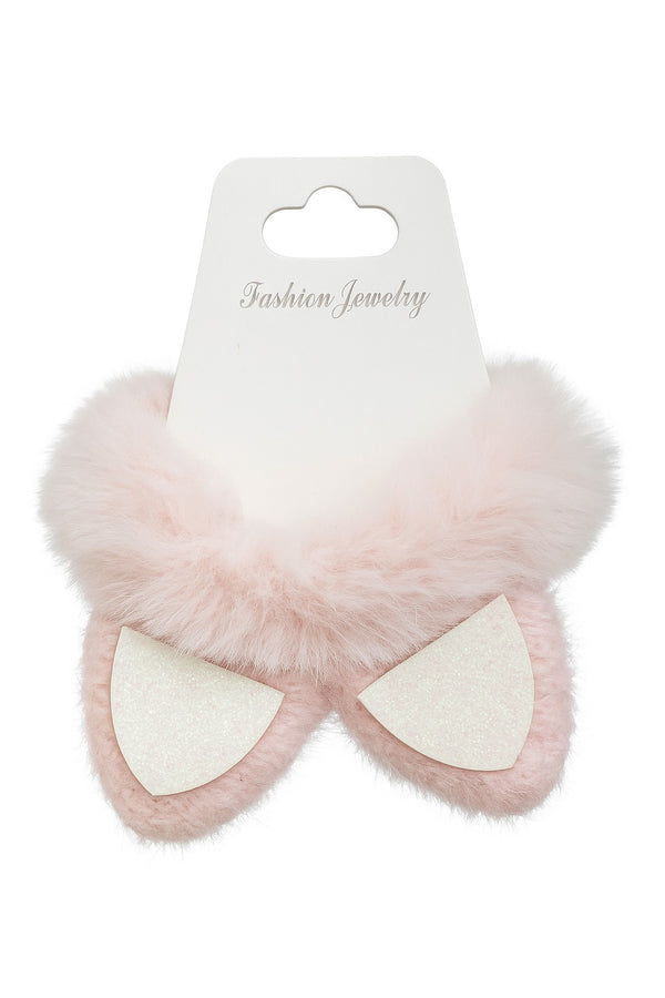 Fluffy Double Pom-Pom Hair Clip – F-1