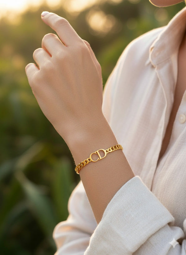 Bracelet Stainless Steel with CD Initial BR-41