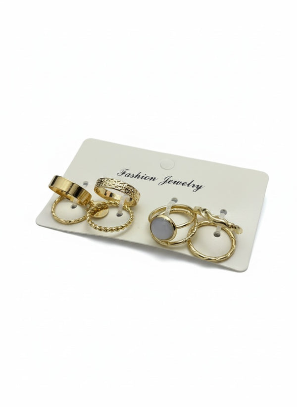 8 rings gold with a diverse design RN-8