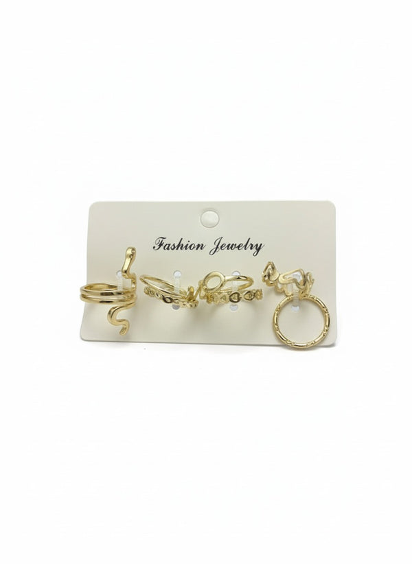 7 rings gold with a diverse design RN-4