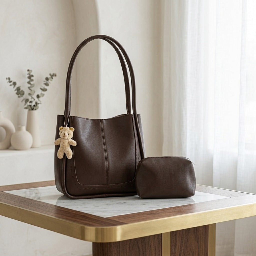 Practical Shoulder Bag with Pouch Teddy Bear Charm BA-80 – Vbranda