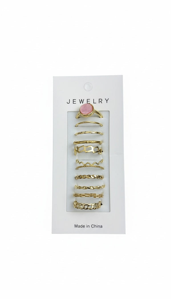Elegant Gold Ring Set – 11 Pieces - RN-23