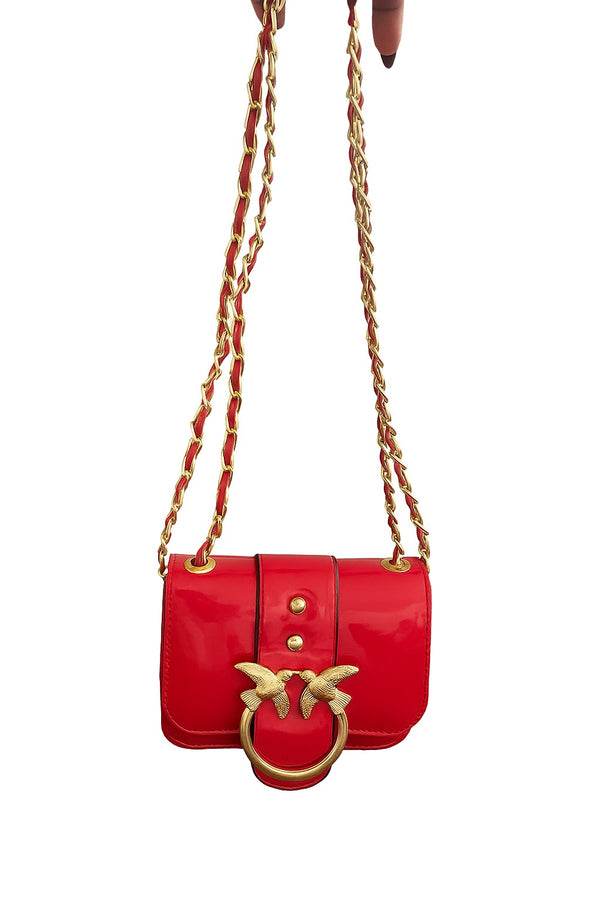 Chic Crossbody Bag with Gold Bird Detail – BA-21
