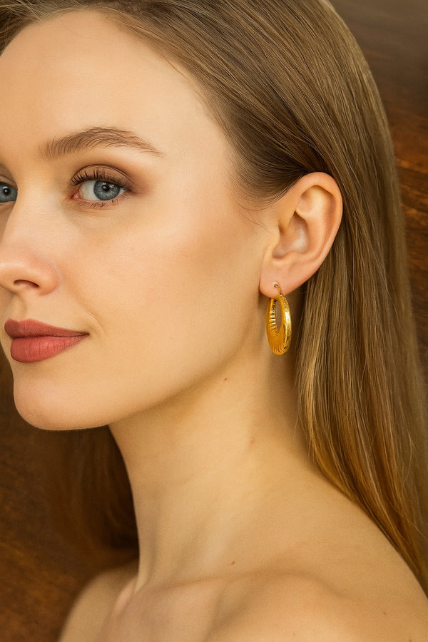 Textured Hoop Earrings – Model EA-25