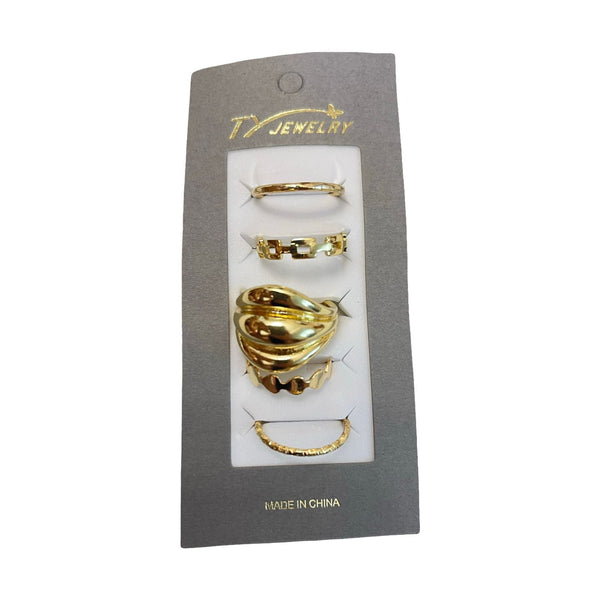 Golden Touch Ring Set – 5 Pieces RI-