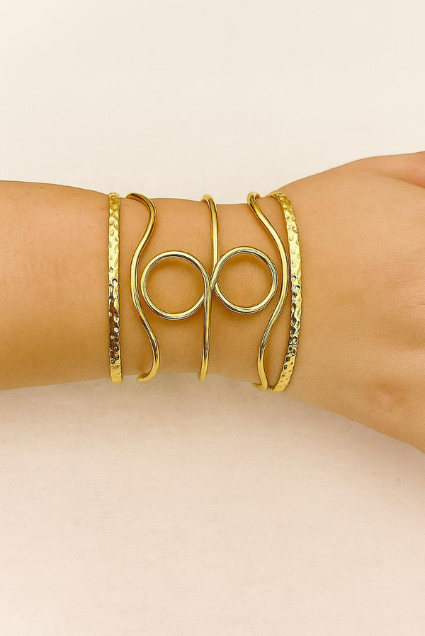 Twist & Shine Artistic Gold Bracelet Set BR-3
