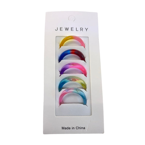 Color Pop Acrylic Ring Set – 5 Pieces RI-9