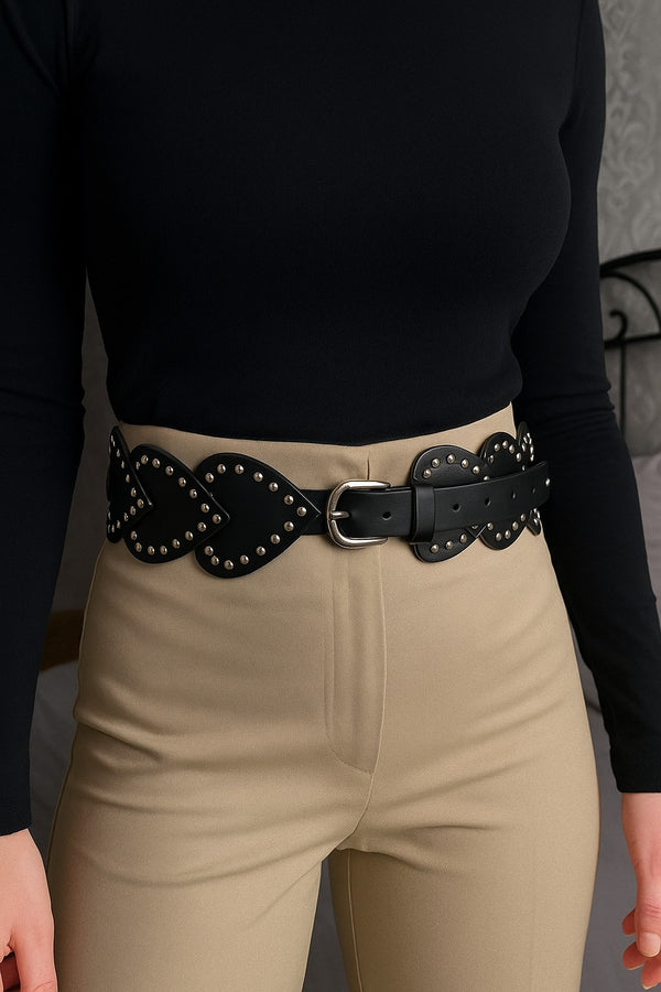 Studded Leaf Design Belt – T-28