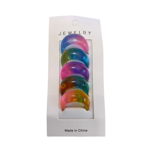 Color Pop Acrylic Ring Set – 5 Pieces RI-8
